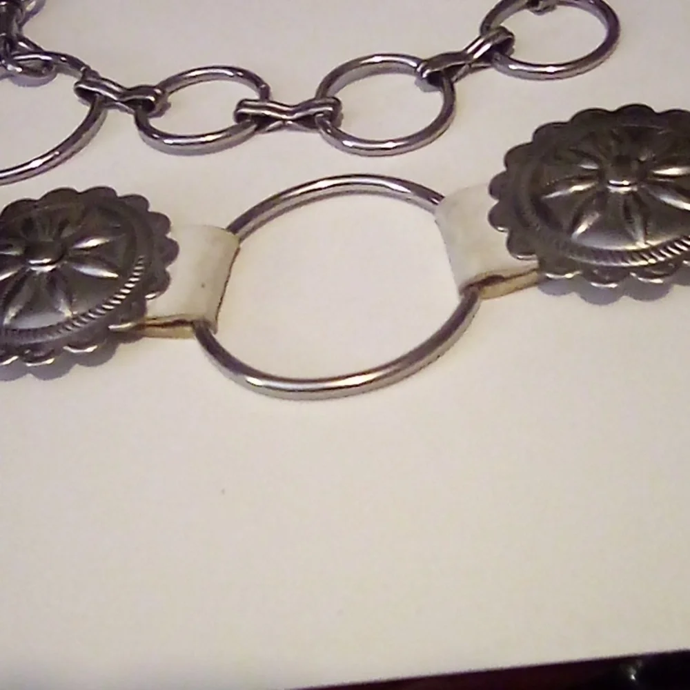 Vintage Belt From 1978. ToFloral Motif  Silver Hardware.